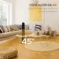 Calefactor Cerámico de Torre 1100/2200W Mando Pantalla LED Temporizador y Oscilación Ø25x73,5 cm Plata y Negro Calefactor Cerámico de Torre 1100/2200W Mando Pantalla LED Temporizador y Oscilación Ø25x73,5 cm Plata y Negro