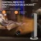 Calefactor Cerámico de Torre 1100/2200W Mando Pantalla LED Temporizador y Oscilación Ø25x73,5 cm Plata y Negro Calefactor Cerámico de Torre 1100/2200W Mando Pantalla LED Temporizador y Oscilación Ø25x73,5 cm Plata y Negro