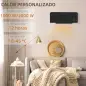Calefactor Eléctrico de Pared 1000W/2000W Estufa con Pantalla LED y Mando a Distancia 54,5x12x21,5 cm Negro