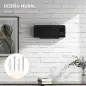Calefactor Eléctrico de Pared 1000W/2000W Estufa con Pantalla LED y Mando a Distancia 54,5x12x21,5 cm Negro