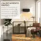 Calefactor Eléctrico de Pared 1000W/2000W Estufa con Pantalla LED y Mando a Distancia 54,5x12x21,5 cm Negro