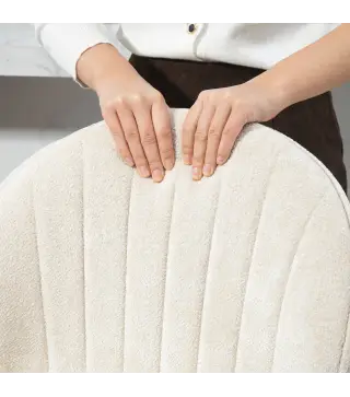 Juego de 2 Taburetes de Bar Giratorios con Altura Ajustable 62-83 cm Tapizada en Chenilla Respaldo y Reposapiés Beige