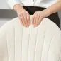 Juego de 2 Taburetes de Bar Giratorios con Altura Ajustable 62-83 cm Tapizada en Chenilla Respaldo y Reposapiés Beige