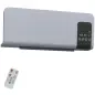 Calefactor Eléctrico de Pared 1000W/2000W Estufa con Pantalla LED y Mando a Distancia 54,5x12x21,5 cm Gris