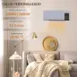 Calefactor Eléctrico de Pared 1000W/2000W Estufa con Pantalla LED y Mando a Distancia 54,5x12x21,5 cm Gris