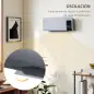 Calefactor Eléctrico de Pared 1000W/2000W Estufa con Pantalla LED y Mando a Distancia 54,5x12x21,5 cm Gris