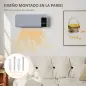 Calefactor Eléctrico de Pared 1000W/2000W Estufa con Pantalla LED y Mando a Distancia 54,5x12x21,5 cm Gris