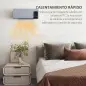 Calefactor Eléctrico de Pared 1000W/2000W Estufa con Pantalla LED y Mando a Distancia 54,5x12x21,5 cm Gris