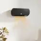 Calefactor Eléctrico de Pared 1000W/2000W Estufa con Pantalla LED y Mando a Distancia 45x18,6x11,5 cm Negro