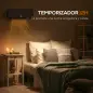 Calefactor Eléctrico de Pared 1000W/2000W Estufa con Pantalla LED y Mando a Distancia 45x18,6x11,5 cm Negro