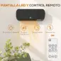 Calefactor Eléctrico de Pared 1000W/2000W Estufa con Pantalla LED y Mando a Distancia 45x18,6x11,5 cm Negro