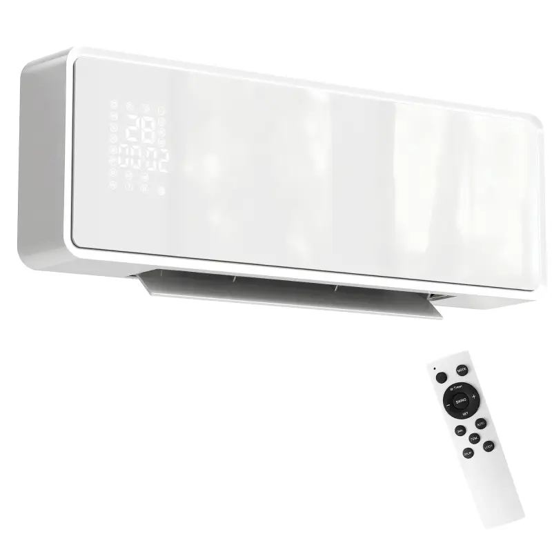 Calefactor Eléctrico Bajo Consumo de Pared 2000W con 3 Modos Pantalla LED Termostato Temporizador y Panel de Vidrio Calefactor Eléctrico Bajo Consumo de Pared 2000W con 3 Modos Pantalla LED Termostato Temporizador y Panel de Vidrio