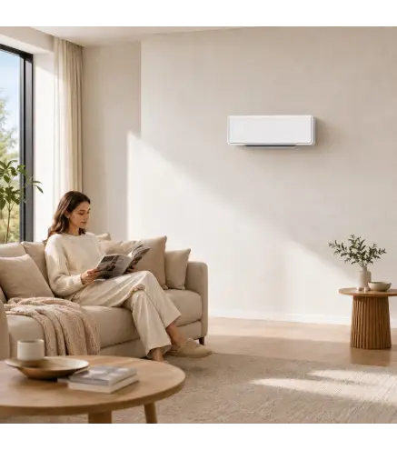 Calefactor Eléctrico Bajo Consumo de Pared 2000W con 3 Modos Pantalla LED Termostato Temporizador y Panel de Vidrio