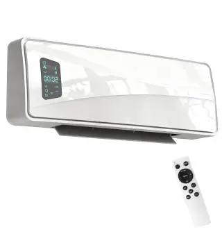Calefactor Eléctrico de Pared 2000W con 3 Modos Pantalla LED Termostato Temporizador y Oscilación Blanco
