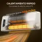 Calefactor Eléctrico de Pared 2000W con 3 Modos Pantalla LED Termostato Temporizador y Oscilación Blanco