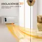 Calefactor Eléctrico de Pared 2000W con 3 Modos Pantalla LED Termostato Temporizador y Oscilación Blanco
