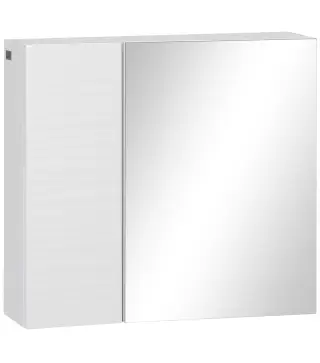 Armario de Baño con Espejo 2 Puertas y Estantes Ajustables Mueble de Baño Colgar 48x15x45 cm Blanco