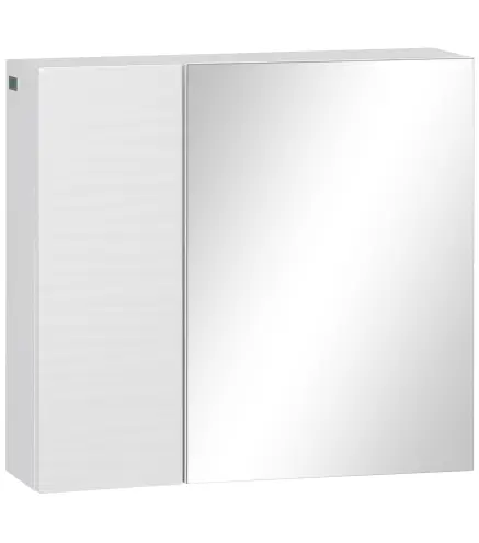 Armario de Baño con Espejo 2 Puertas y Estantes Ajustables Mueble de Baño Colgar 48x15x45 cm Blanco
