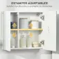 Armario de Baño con Espejo 2 Puertas y Estantes Ajustables Mueble de Baño Colgar 48x15x45 cm Blanco Armario de Baño con Espejo 2 Puertas y Estantes Ajustables Mueble de Baño Colgar 48x15x45 cm Blanco