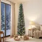 Árbol de Navidad Estrecho Nevado con 170 Luces LED Bicolor 180 cm 351 Ramas Ignífugo 11 Modos Mando a Distancia Verde Árbol de Navidad Estrecho Nevado con 170 Luces LED Bicolor 180 cm 351 Ramas Ignífugo 11 Modos Mando a Distancia Verde