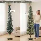 Árbol de Navidad Estrecho Nevado con 170 Luces LED Bicolor 180 cm 351 Ramas Ignífugo 11 Modos Mando a Distancia Verde Árbol de Navidad Estrecho Nevado con 170 Luces LED Bicolor 180 cm 351 Ramas Ignífugo 11 Modos Mando a Distancia Verde