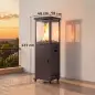 Estufa de Gas para Terraza 13 kW con Encendido Piezoeléctrico Antivuelco 4 Ruedas Vidrio Templado Piedras de Lava Negro Estufa de Gas para Terraza 13 kW con Encendido Piezoeléctrico Antivuelco 4 Ruedas Vidrio Templado Piedras de Lava Negro