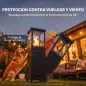 Estufa de Gas para Terraza 13 kW con Encendido Piezoeléctrico Antivuelco 4 Ruedas Vidrio Templado Piedras de Lava Negro Estufa de Gas para Terraza 13 kW con Encendido Piezoeléctrico Antivuelco 4 Ruedas Vidrio Templado Piedras de Lava Negro