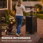 Estufa de Gas para Terraza 13 kW con Encendido Piezoeléctrico Antivuelco 4 Ruedas Vidrio Templado Piedras de Lava Negro Estufa de Gas para Terraza 13 kW con Encendido Piezoeléctrico Antivuelco 4 Ruedas Vidrio Templado Piedras de Lava Negro