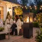 Estufa de Gas para Terraza 13 kW con Encendido Piezoeléctrico Antivuelco 4 Ruedas Vidrio Templado Piedras de Lava Negro Estufa de Gas para Terraza 13 kW con Encendido Piezoeléctrico Antivuelco 4 Ruedas Vidrio Templado Piedras de Lava Negro