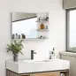 Espejo de Baño de Pared con 2 Estantes Laterales y Estante Inferior para Entrada Pasillo 75x10x48 cm Blanco Espejo de Baño de Pared con 2 Estantes Laterales y Estante Inferior para Entrada Pasillo 75x10x48 cm Blanco