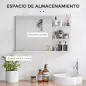 Espejo de Baño de Pared con 2 Estantes Laterales y Estante Inferior para Entrada Pasillo 75x10x48 cm Blanco Espejo de Baño de Pared con 2 Estantes Laterales y Estante Inferior para Entrada Pasillo 75x10x48 cm Blanco