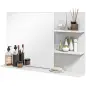 Espejo de Baño de Pared con 2 Estantes Laterales y Estante Inferior para Entrada Pasillo 75x10x48 cm Blanco Espejo de Baño de Pared con 2 Estantes Laterales y Estante Inferior para Entrada Pasillo 75x10x48 cm Blanco