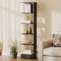 Estantería de 5 Niveles Librería Estrecha para Espacios Pequeños 45x21x170 cm Negro y Roble