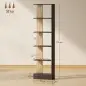 Estantería de 5 Niveles Librería Estrecha para Espacios Pequeños 45x21x170 cm Negro y Roble