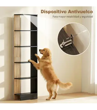 Estantería de 5 Niveles Librería Estrecha para Espacios Pequeños 45x21x170 cm Negro y Roble