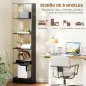 Estantería de 5 Niveles Librería Estrecha para Espacios Pequeños 45x21x170 cm Negro y Roble