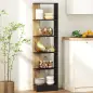 Estantería de 5 Niveles Librería Estrecha para Espacios Pequeños 45x21x170 cm Negro y Roble