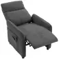 Sillón de Masaje con Calor Reclinación por Empuje 135° Reposapiés Reposabrazos Ajustables y 2 Bolsillos Gris Oscuro