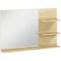 Espejo de Baño de Pared con 2 Estantes Laterales y Estante Inferior para Entrada Pasillo 75x10x48 cm Madera Natural Espejo de Baño de Pared con 2 Estantes Laterales y Estante Inferior para Entrada Pasillo 75x10x48 cm Madera Natural