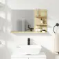 Espejo de Baño de Pared con 2 Estantes Laterales y Estante Inferior para Entrada Pasillo 75x10x48 cm Madera Natural Espejo de Baño de Pared con 2 Estantes Laterales y Estante Inferior para Entrada Pasillo 75x10x48 cm Madera Natural