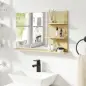 Espejo de Baño de Pared con 2 Estantes Laterales y Estante Inferior para Entrada Pasillo 75x10x48 cm Madera Natural Espejo de Baño de Pared con 2 Estantes Laterales y Estante Inferior para Entrada Pasillo 75x10x48 cm Madera Natural