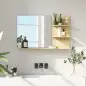 Espejo de Baño de Pared con 2 Estantes Laterales y Estante Inferior para Entrada Pasillo 75x10x48 cm Madera Natural Espejo de Baño de Pared con 2 Estantes Laterales y Estante Inferior para Entrada Pasillo 75x10x48 cm Madera Natural