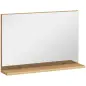 Espejo de Baño de Pared con Estante Abierto Estilo Moderno para Entrada Pasillo 60x12x40 cm Madera Natural Espejo de Baño de Pared con Estante Abierto Estilo Moderno para Entrada Pasillo 60x12x40 cm Madera Natural