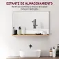 Espejo de Baño de Pared con Estante Abierto Estilo Moderno para Entrada Pasillo 60x12x40 cm Madera Natural Espejo de Baño de Pared con Estante Abierto Estilo Moderno para Entrada Pasillo 60x12x40 cm Madera Natural