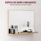 Espejo de Baño de Pared con Estante Abierto Estilo Moderno para Entrada Pasillo 60x12x40 cm Madera Natural Espejo de Baño de Pared con Estante Abierto Estilo Moderno para Entrada Pasillo 60x12x40 cm Madera Natural