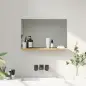 Espejo de Baño de Pared con Estante Abierto Estilo Moderno para Entrada Pasillo 60x12x40 cm Madera Natural Espejo de Baño de Pared con Estante Abierto Estilo Moderno para Entrada Pasillo 60x12x40 cm Madera Natural
