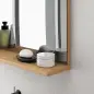 Espejo de Baño de Pared con Estante Abierto Estilo Moderno para Entrada Pasillo 60x12x40 cm Madera Natural Espejo de Baño de Pared con Estante Abierto Estilo Moderno para Entrada Pasillo 60x12x40 cm Madera Natural