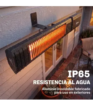Calefactor Infrarrojos Terraza 2000 W con Funda IP65 Control por App/Táctil/Mando 9 Niveles de Calor y Temporizador