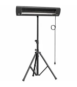 Calefactor Infrarrojos Terraza de Pie 2500 W Trípode Regulable IP65 Control Táctil/Remoto 3 Niveles Calor Temporizador
