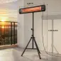 Calefactor Infrarrojos Terraza de Pie 2500 W Trípode Regulable IP65 Control Táctil/Remoto 3 Niveles Calor Temporizador Calefactor Infrarrojos Terraza de Pie 2500 W Trípode Regulable IP65 Control Táctil/Remoto 3 Niveles Calor Temporizador